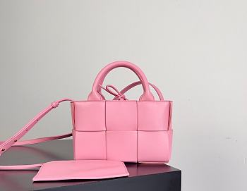 Fortok Bottega Veneta Super Mini Tote Bag Pink 20x7x13cm