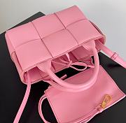 Fortok Bottega Veneta Super Mini Tote Bag Pink 20x7x13cm - 3