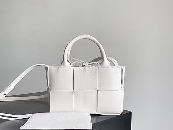 Fortok Bottega Veneta Super Mini Tote Bag White 20x7x13cm