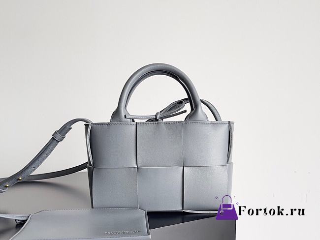 Fortok Bottega Veneta Super Mini Tote Bag Grey 20x7x13cm - 1