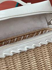 Fortok Loro Piana Bamboo Woven Bag White 11x19x6.5cm - 6