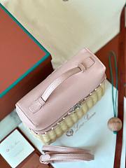 Fortok Loro Piana Bamboo Woven Bag Pink 11x19x6.5cm - 6