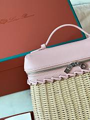 Fortok Loro Piana Bamboo Woven Bag Pink 11x19x6.5cm - 4