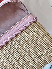Fortok Loro Piana Bamboo Woven Bag Pink 11x19x6.5cm - 2