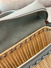 Fortok Loro Piana Bamboo Woven Bag Blue 11x19x6.5cm - 3