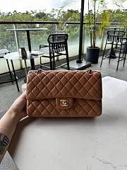 Fortok Chanel Lambskin & Gold-Tone Metal Bag CF Bag Dark Brown 25.5cm - 1