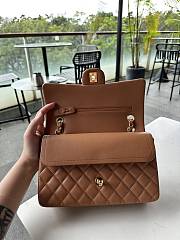 Fortok Chanel Lambskin & Gold-Tone Metal Bag CF Bag Dark Brown 25.5cm - 4