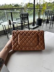 Fortok Chanel Lambskin & Gold-Tone Metal Bag CF Bag Dark Brown 25.5cm - 3