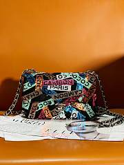 Fortok Chanel Sequin Logo Small Flap Ruthenium Multicolor Bag 20cm - 1