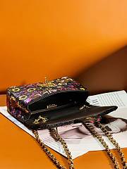 Fortok Chanel Small Foldable Bag Sequins & Gold-Tone Metal Black, Yellow, Pink & Blue  - 5