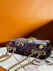 Fortok Chanel Small Foldable Bag Sequins & Gold-Tone Metal Black, Yellow, Pink & Blue  - 3
