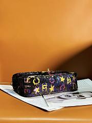 Fortok Chanel Small Foldable Bag Sequins & Gold-Tone Metal Black, Yellow, Pink & Blue  - 2