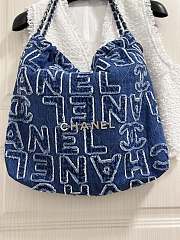 Fortok Chanel 24A Letter Denim Garbage Bag 35cm - 5