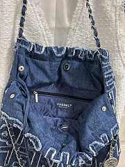 Fortok Chanel 24A Letter Denim Garbage Bag 35cm - 4