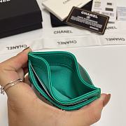 Fortok Chanel Card Holder Green 7.5x11cm - 6