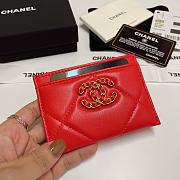 Fortok Chanel Card Holder Red 7.5x11cm - 1