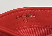 Fortok Chanel Card Holder Red 7.5x11cm - 6