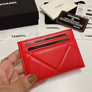 Fortok Chanel Card Holder Red 7.5x11cm - 3