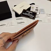 Fortok Chanel Card Holder Brown 7.5x11cm - 6