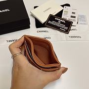 Fortok Chanel Card Holder Brown 7.5x11cm - 5