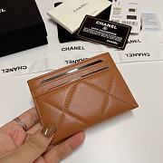 Fortok Chanel Card Holder Brown 7.5x11cm - 4