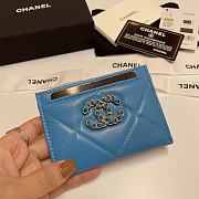 Fortok Chanel Card Holder Blue 7.5x11cm - 1