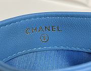 Fortok Chanel Card Holder Blue 7.5x11cm - 6