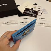 Fortok Chanel Card Holder Blue 7.5x11cm - 4