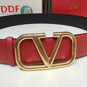 Fortok Valentino Garavani Vlogo Reversible Leather Belt Red & Black - 6