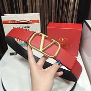 Fortok Valentino Garavani Vlogo Reversible Leather Belt Red & Black - 4