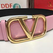 Fortok Valentino Garavani Vlogo Reversible Leather Belt Pink & Black - 4