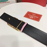 Fortok Valentino Garavani Vlogo Reversible Leather Belt Pink & Black - 3