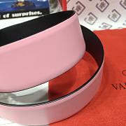 Fortok Valentino Garavani Vlogo Reversible Leather Belt Pink & Black - 2