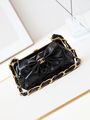 Fortok Chanel Bow Bag in Black AP4027 14x21x5cm