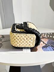 Fortok Chanel 24C Hand-Woven CF Bag Black & Beige 18cm - 6