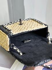 Fortok Chanel 24C Hand-Woven CF Bag Black & Beige 18cm - 5