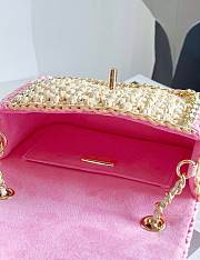 Fortok Chanel 24C Hand-Woven CF Bag Pink & Beige 18cm - 2
