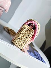 Fortok Chanel 24C Hand-Woven CF Bag Pink & Beige 18cm - 4