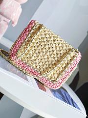 Fortok Chanel 24C Hand-Woven CF Bag Pink & Beige 18cm - 5