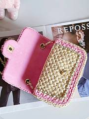 Fortok Chanel 24C Hand-Woven CF Bag Pink & Beige 18cm - 6