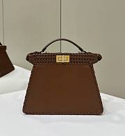 Fortok Fendi Peekaboo Isee U Bag Dark Brown 27×11×21cm - 2