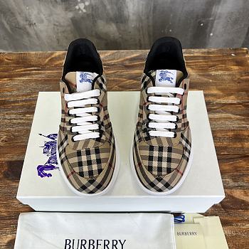 Fortok Burberry Rangleton Checkered Sneakers Beige 