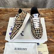 Fortok Burberry Rangleton Checkered Sneakers Beige  - 2