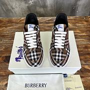 Fortok Burberry Rangleton Checkered Sneakers Dark Brown - 1