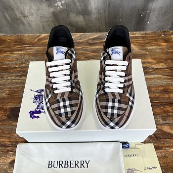 Fortok Burberry Rangleton Checkered Sneakers Dark Brown