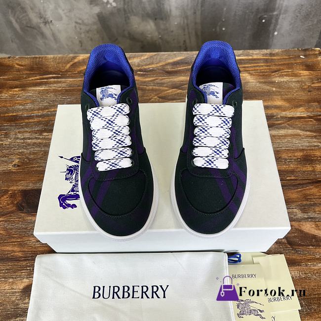 Fortok Burberry Rangleton Checkered Sneakers Black & Purple - 1