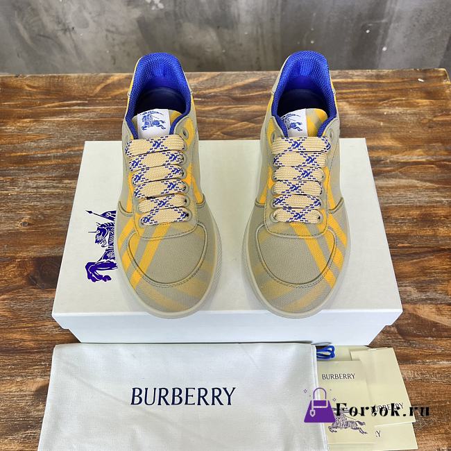 Fortok Burberry Rangleton Checkered Sneakers Yellow & Green - 1