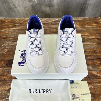 Fortok Burberry White Leather Stock Sneakers 