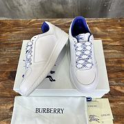 Fortok Burberry White Leather Stock Sneakers  - 5