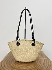 Fortok Loewe Anagram Basket Raffia Basket Bag Natural/Black 33x16.5x13cm - 5